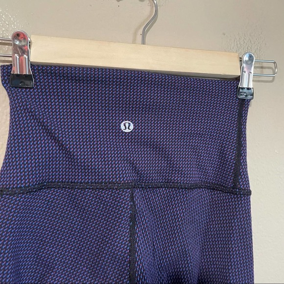Lululemon Wunder Under Pant (Hi-Rise) Teeny Check Black Cerulean Blue - Picture 10 of 12